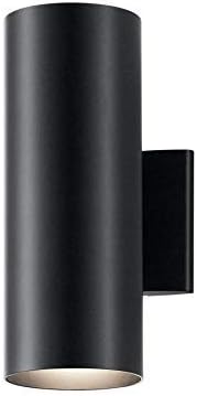 Kichler Cylinders 12" Outdoor Wall Sconce in Black, 2-Light Exterior Wall Light - Image 6