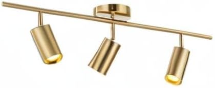 BOKT Brushed Brass Gold 3-Lights LED Adjustable Track Lighting Kit Mid Century - Image 10