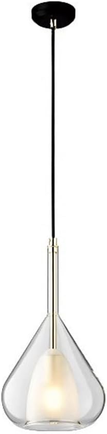 Modern Gold Black Double Layer Glass Teardrop Pendant Light E27 Base Adjustable by Unknown