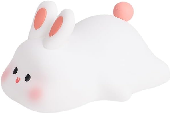 Cute Rabbit Night Light, Animal Lamp, Food Grade Silicone, Rechargeable by IMMORROSA