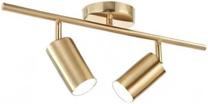 BOKT Mid Century Modern 2-Lights LED Track Lighting Kit 2 Ways Gold Flush Mount - Image 10
