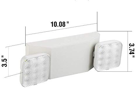 2 Packs Emergency Light with Two Square Led Heads&Battery Powered Emergency - Image 2