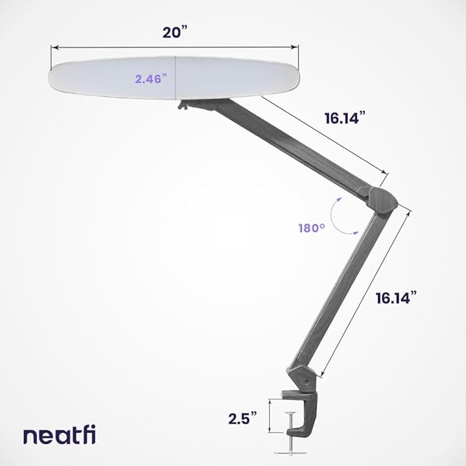 Neatfi XL 2, 200 Lumens LED Task Lamp, 24W Super Bright Desk Lamp, 4 Level - Image 8
