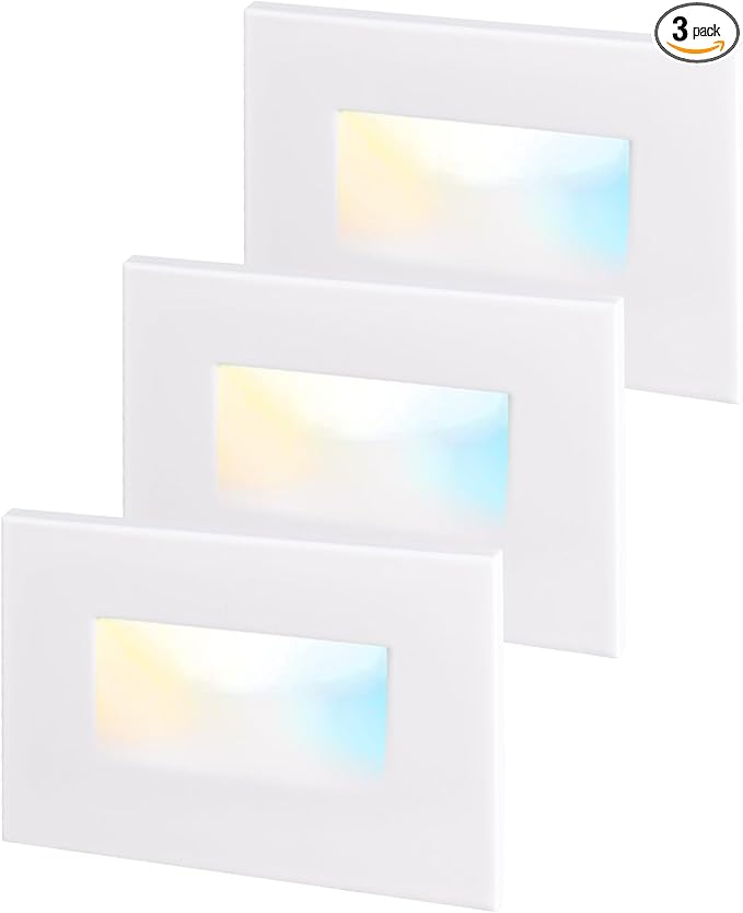 LEONLITE White 5CCT 120V LED Step Lights, 3.5W 150LM 5%-100% Dimmable by LEONLITE