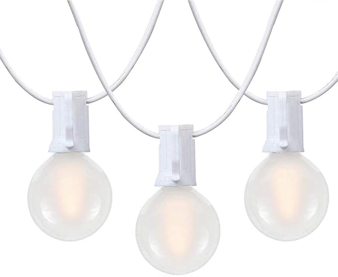 25Ft G40 LED Outdoor Christmas Frosted White String Lights by Goothy