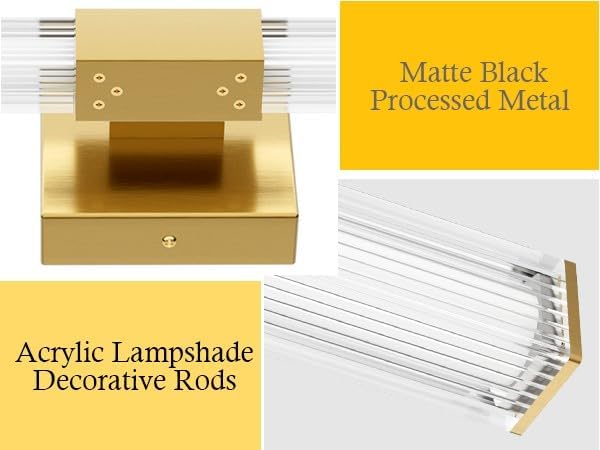Ralbay 48inch Gold Bathroom Vanity Lights Bar 36W Modern LED Gold Vanity Light - Image 7
