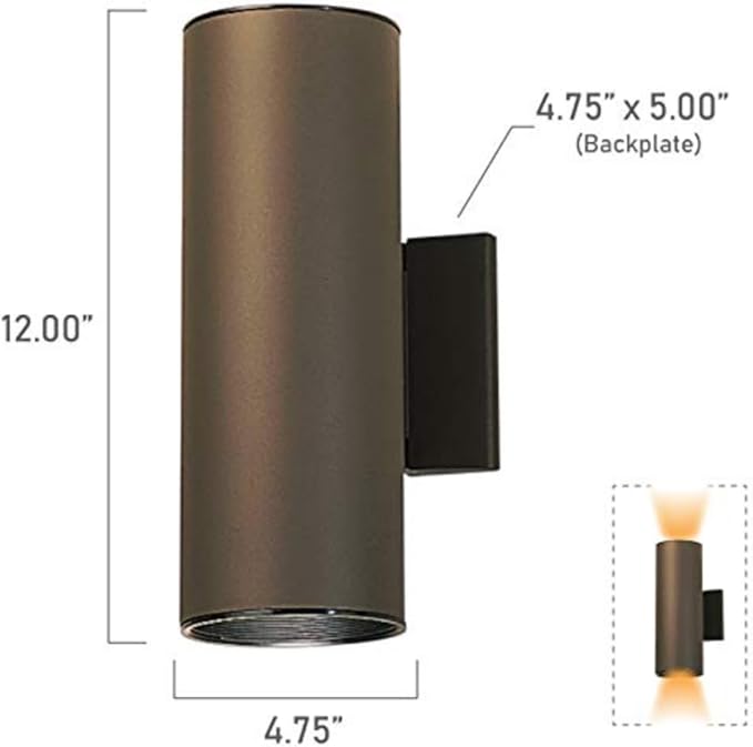 Kichler Cylinders 12" 2-Light Outdoor Cylinder Wall Sconce in Architectural - Image 3