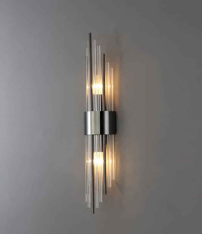 2-Light Modern Wall Sconce Titanium Black Metal - Image 2