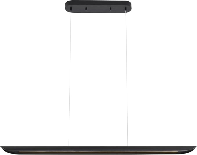47" Modern Led Linear Pendant Light 36w Dimmable Ceiling Hanging Lights Wood by QJCMUUYI