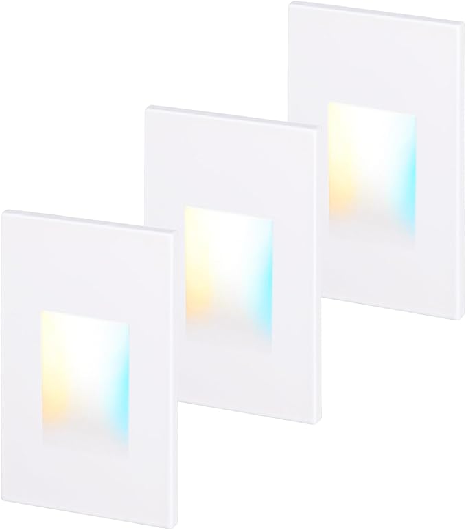 LEONLITE 5CCT 120V LED Step Lights, 3.5W 150LM 5%-100% Dimmable Indoor Outdoor by LEONLITE