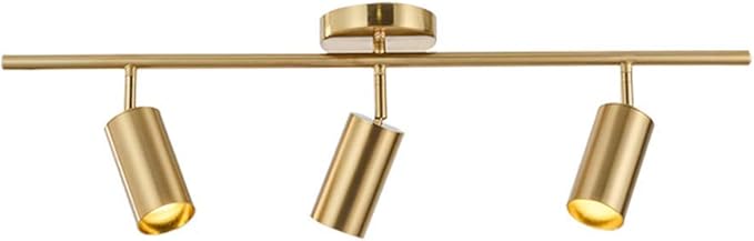 BOKT Brushed Brass Gold 3-Lights LED Adjustable Track Lighting Kit Mid Century by BOKT