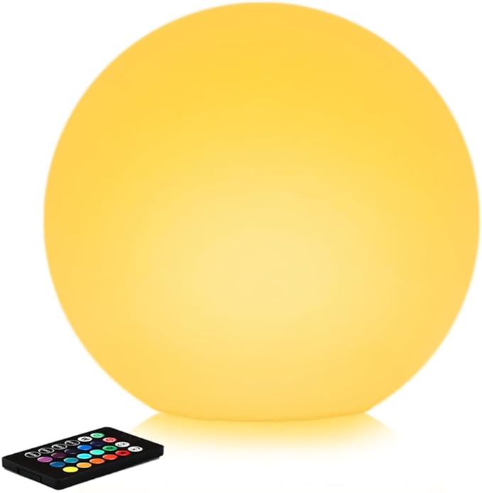 12 Inch Solar Glowing Ball Light Outdoor, Solar Garden Globe Light w/Remote by KEROVI
