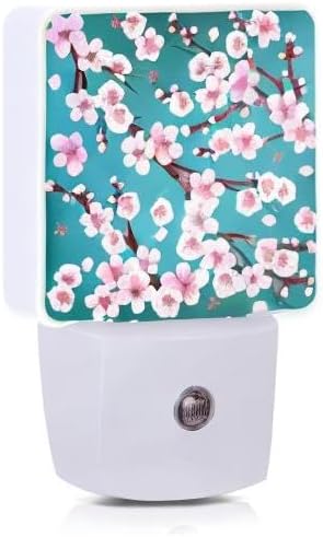 Spring Flowers Night Light, Cherry Blossom Night Lights Plug into Wall Dusk to - Image 9