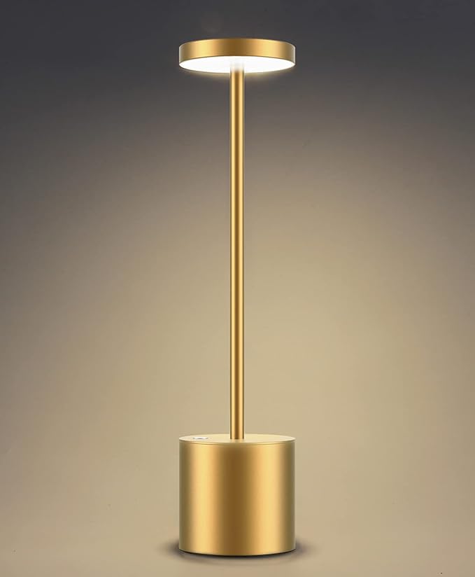 Cordless Table Lamp, Rechargeable LED Battery 6000mAh Metal USB Portable by YIBEN