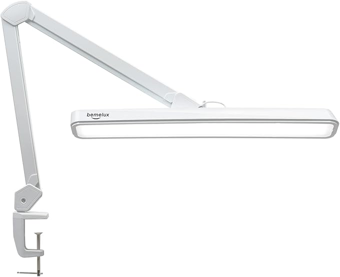 LED Architect Desk Lamp with Clamp, Metal Swing Arm 2000 Lumens Dimming Office by bemelux