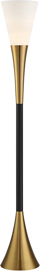 Possini Euro Design Piazza Mid Century Modern Glam Style Torchiere Floor Lamp - Image 2