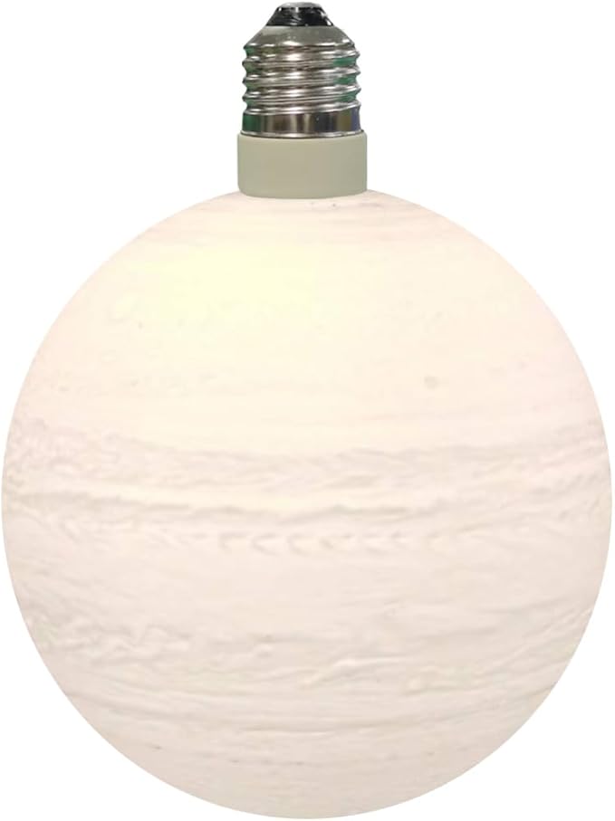 Edison Screw in 3D Print Globe Jupiter Lamp E26/27 Decorative Lights Planet by WOERFU