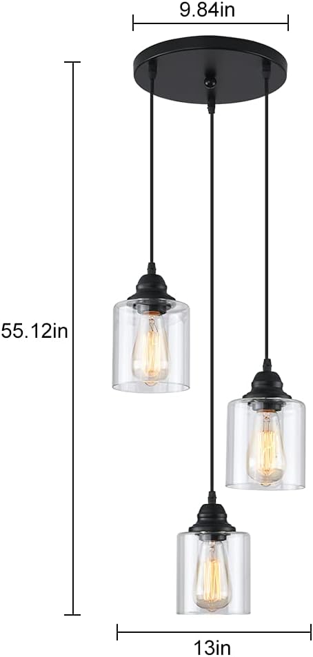 3 Lights Industrial Pendant Light - Image 2