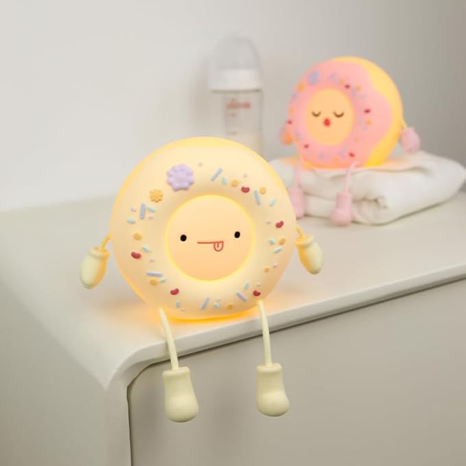 Cute Donut Night Light for Kids, Silicone Nursery Nightlight, Touch Control USB - Image 8