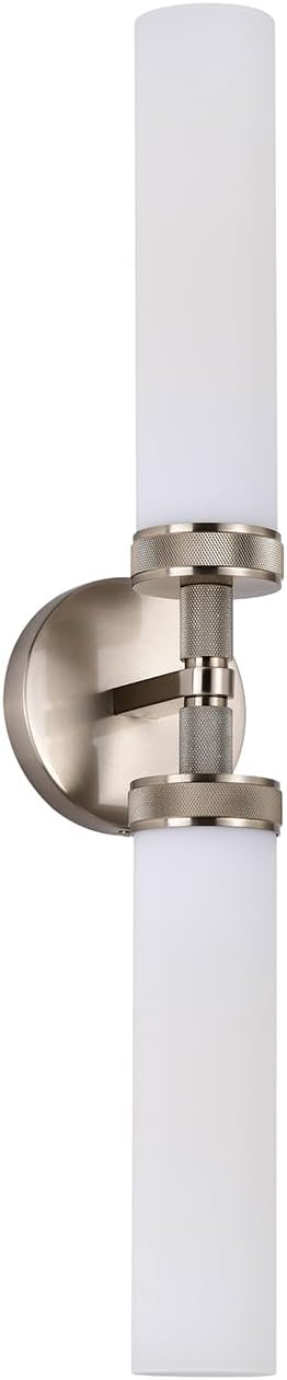 LaLuLa Brushed Nickel Vanity Lights – 2-Light Hardwired Bathroom Light Fixtures by LaLuLaLighting