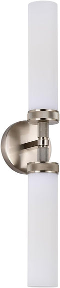 LaLuLa Brushed Nickel Vanity Lights – 2-Light Hardwired Bathroom Light Fixtures by LaLuLaLighting