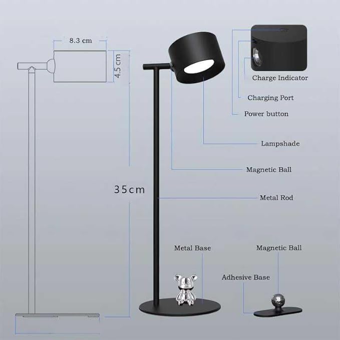 Eye Caring Table Lamp, LED Desk Lamp Dimmable Bedside Lamp - Image 5