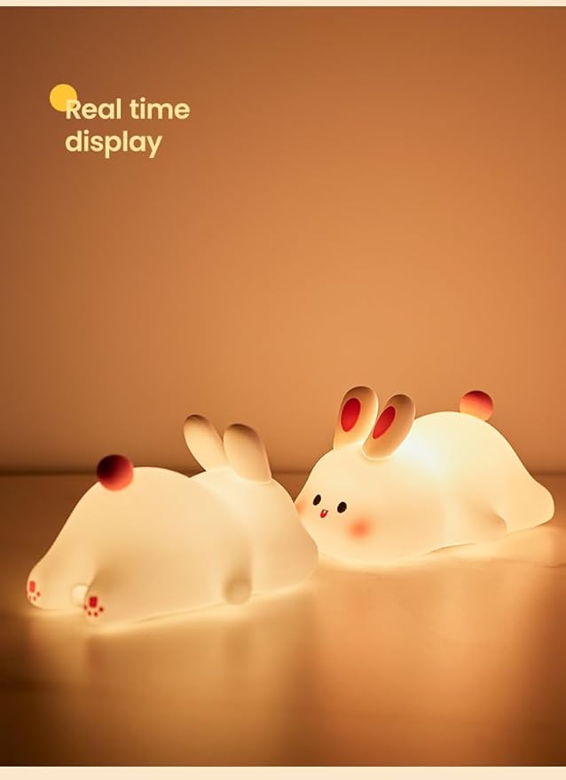 Bunny Night Light for Kids, Cute Rabbit Night Lamp, Soft Toddler Nightlight - Image 5