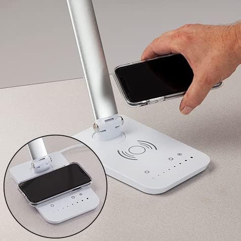 Safco 1009BL, Pivoting Neck, Built-in Wireless, USB Port Vamp LED Lamp - Image 5