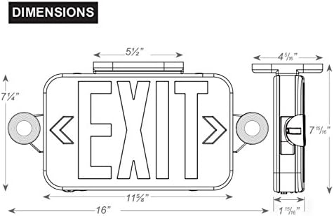 Supreme LED 6 Pack All LED Decorative Red White Exit Sign & Emergency Light - Image 3