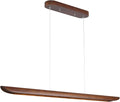71" Wood Linear Pendant Light, Dimmable Kitchen Island Lighting by QJCMUUYI