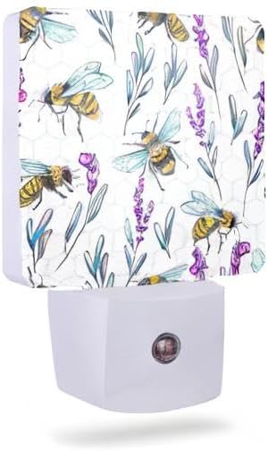 Night Light With Bees and Lavender Flowers - Image 8