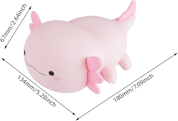 Axolotl Night Light – Cute Rechargeable Dimmable Silicone Lamp, Kawaii Room - Image 6