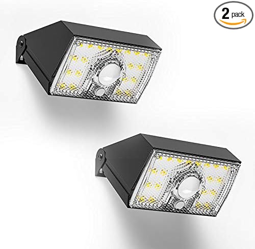 Solar Lights Outdoor Motion Sensor, 2 Pack Dual CCT 3000K 4000K Solar Powered by NJOYNOOK