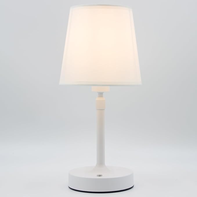 Cordless Table Lamp Rechargeable Touch White Mini Small Lamp Adjustable Height by LuckyLume