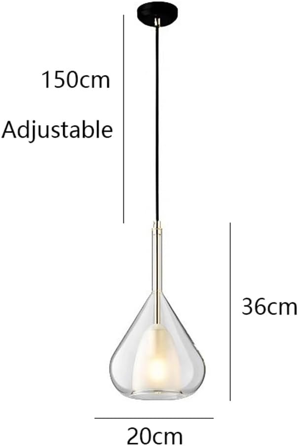 Modern Gold Black Double Layer Glass Teardrop Pendant Light E27 Base Adjustable - Image 9