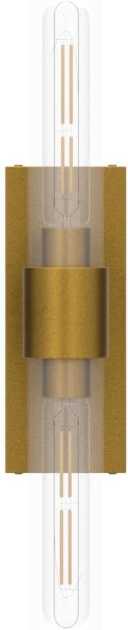 Brass Bathroom Vanity Wall Sconces, 2-Light Glass Tube Wall Sconces, 24 Inch - Image 4