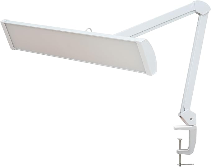 LED Architect Desk Lamp with Clamp, Metal Swing Arm 4500 Lumens Dimming Office by bemelux