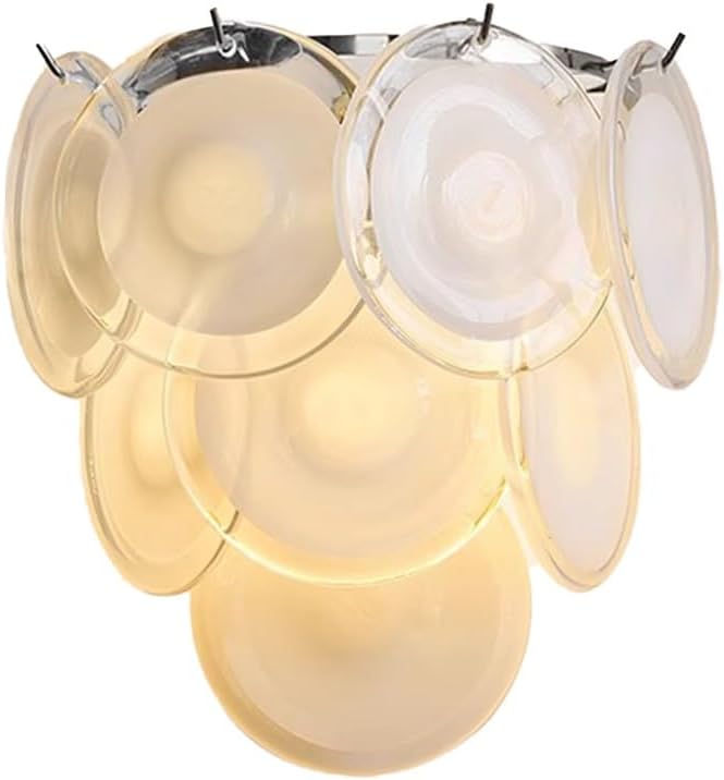 Modern Artistic Wall Sconce, Iridescent Layered Glass Disc Wall Lamp, Unique by Unknown