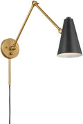 Kichler, Sylvia 1 Light Wall Sconce in Black and Natural Brass by Kichler