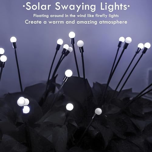 OZS 8 Pack Total 64 LED Solar Firefly Lights Fairy Outdoor - Image 6