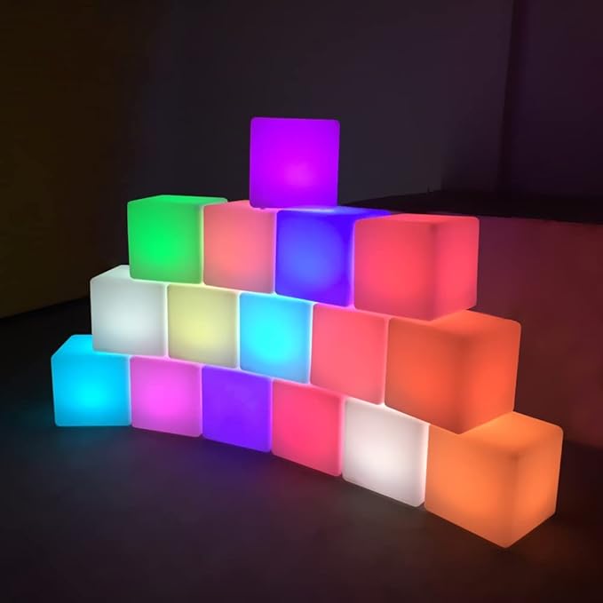 Mr.Go Rechargeable LED Color-Changing Light Cube 8", Dimmable Soothing Mood Lamp - Image 7
