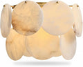 Natural Alabaster Disc Wall Sconce, Modern Organic Cascading Multi-Light Fixture by Unknown