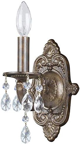 Paris Market 1 Light Clear Crystal Venetian Bronze Sconce - Image 3