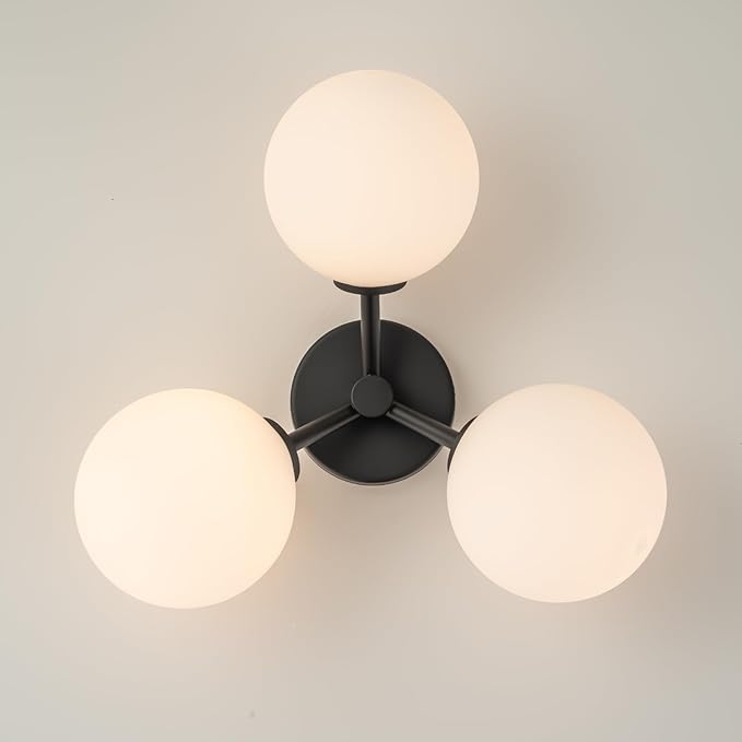 Mid Century Modern Black Semi Flush Mount Ceiling Light Fixture 3 Light 18 inch - Image 8