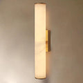 Alabaster Wall Sconces, 18.5" Modern Bathroom Vanity Sconces, Brass Alabaster by Unknown