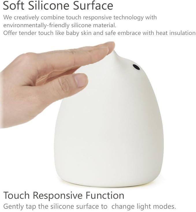 WoneNice Cute Kitty Night Light, Rechargeable Silicone Cute Lamp - Image 4
