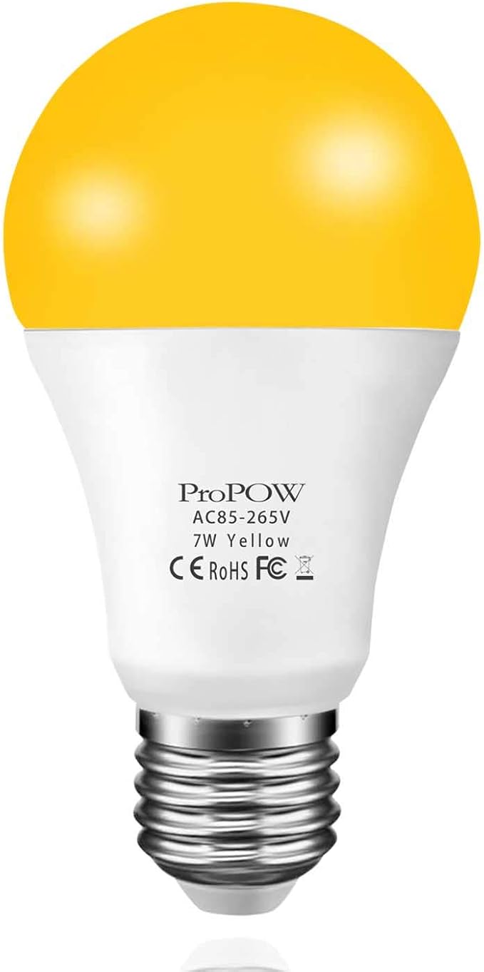 Amber Yellow LED Light Bulb, 7W Dusk to Dawn Bulbs 40W Equivalent A19 Auto - Image 4