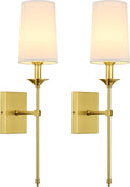 TERLEENART Gold Wall Sconce Set of 2, Hardwired Bathroom Vanity Light Fixture by TERLEENART