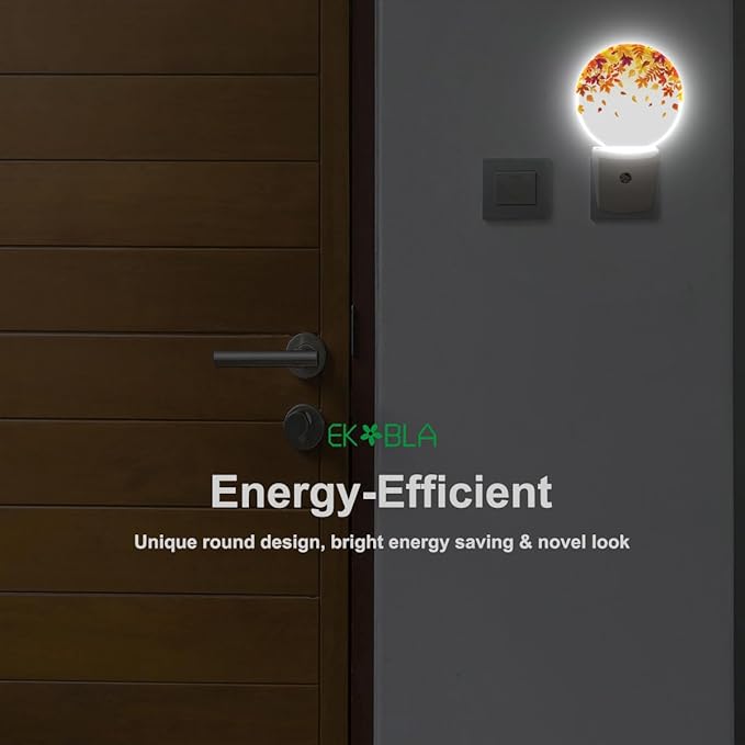 EKOBLA Autumn Falling Maple Leaf LED Night Light Dusk to Dawn Auto Sensor - Image 6