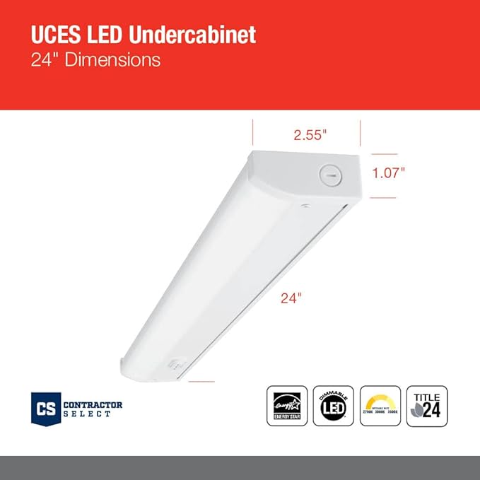 Juno UCES 24 Inch LED Under Cabinet Lighting, LED Kitchen Cabinet Light Fixture - Image 4